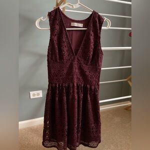 Abercrombie and Fitch Maroon Lace Dress